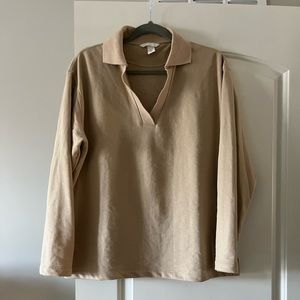 H&M Beige collared sweatshirt